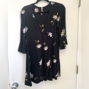 Free People floral mini wrap dress